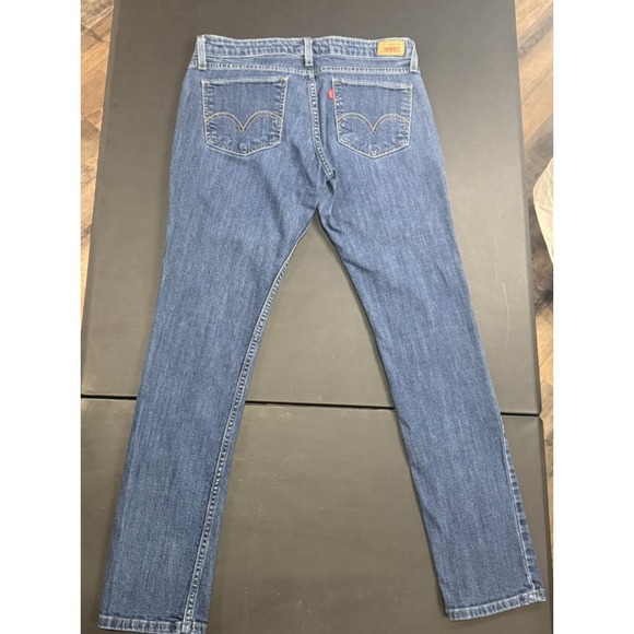 Levi's 524 Too Superlow Jeans Womens 11 Medium Blue Bootcut Distressed - Picture 11 of 11